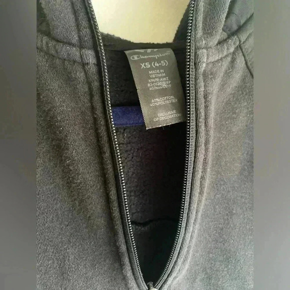 Champion Boys Dark Gray Jacket Hoodie Long Sleeve Zip Up Fall Coat Size 4T-5T XS - Picture 3 of 5